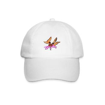 schmetterling blume natur frühling symbol - Baseballkappe - Weiß/Weiß - Vorne