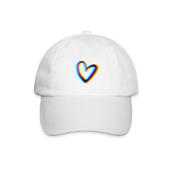 heart effect 3d symbol love - Baseball Cap - white/white - Front