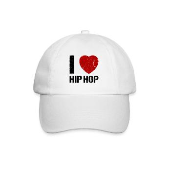 I love Hip Hop Musik - Baseballkappe - Weiß/Weiß - Vorne