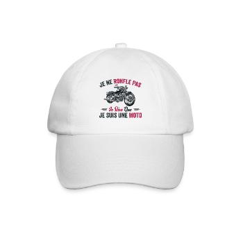 Je Ne Ronfle Pas Je Rêve Que Je Suis Une Moto - Casquette classique - blanc/blanc - Devant