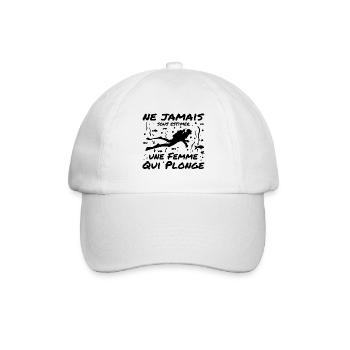 Unterschätze niemals eine Taucherin - Baseballkappe - Weiß/Weiß - Vorne