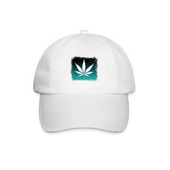 Ganja Weed Kiffen - Baseballkappe - Weiß/Weiß - Vorne