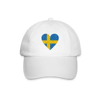 Suède drapeau coeur polygone scandinavie accueil - Casquette classique - blanc/blanc - Devant
