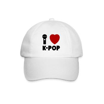 I love K-Pop Karaoke Heart - Baseball Cap - white/white - Front