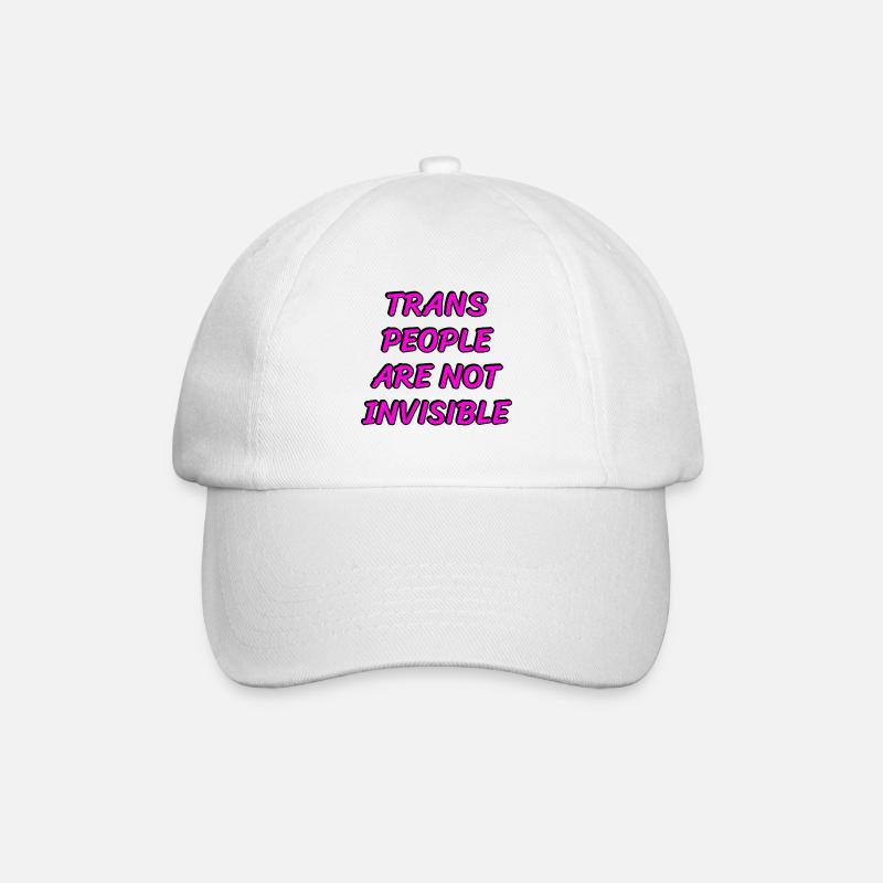 Trans people are not invisible - Baseball Cap - white/white