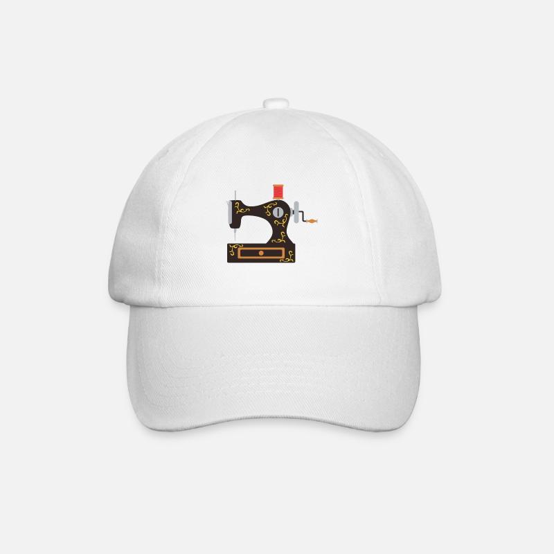 Nähmaschine - Baseballkappe - Weiß/Weiß