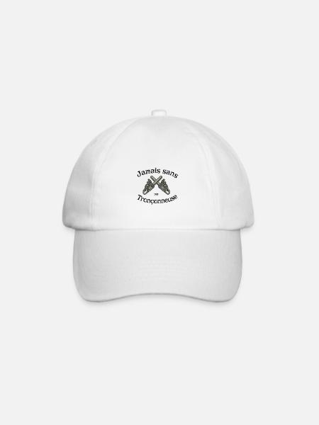 Never without my chainsaw - Baseball Cap - white/white