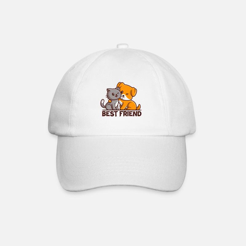 Best Friend - bester Freund - Baseballkappe - Weiß/Weiß