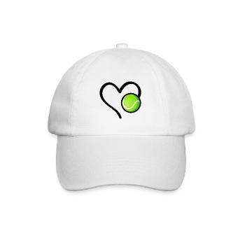 Tennis Heart Tennis Ball - Baseball Cap - white/white - Front