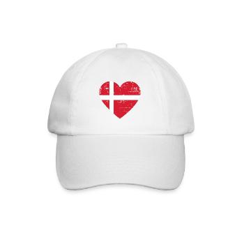 Drapeau du cœur du Danemark - Casquette classique - blanc/blanc - Devant