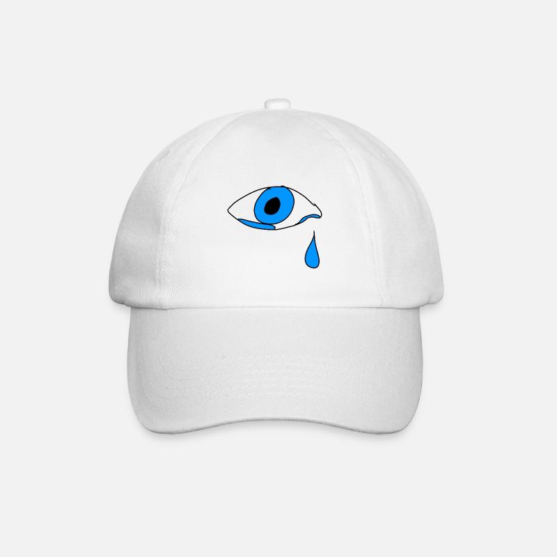 auge träne weinen - Baseballkappe - Weiß/Weiß