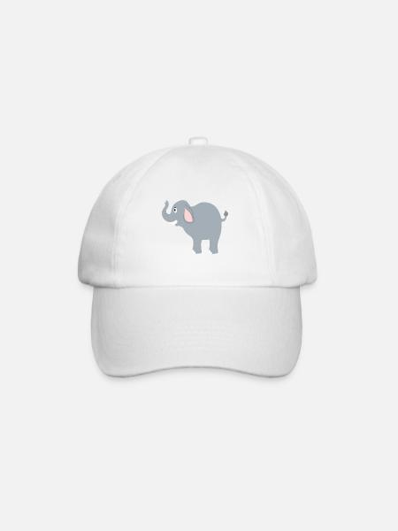 Elefant - Baseballkappe - Weiß/Weiß