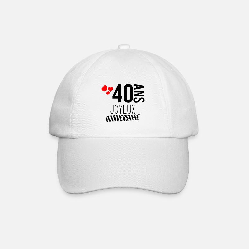 40 ans joyeux anniversaire - Casquette classique - blanc/blanc