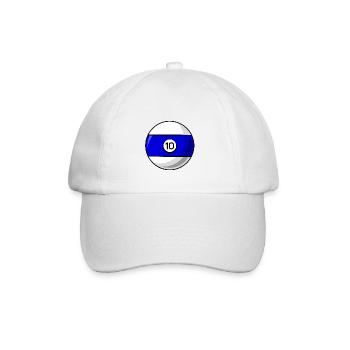 Billardkugel 10 blau Billard zehn - Baseballkappe - Weiß/Weiß - Vorne