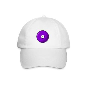 Boule de billard 4 violet Billard quatre - Casquette classique - blanc/blanc - Devant