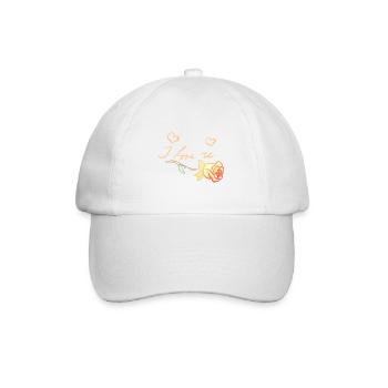 ich liebe dich goldene rose blume - Baseballkappe - Weiß/Weiß - Vorne