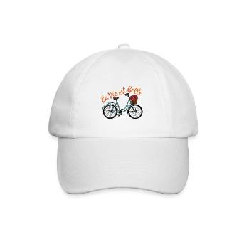 La Vie Est Belle - Das Leben ist schön Französisch - Baseballkappe - Weiß/Weiß - Vorne