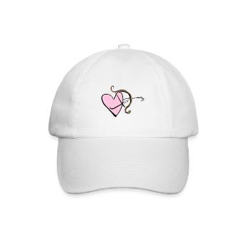 bow shooting arrow heart love symbol - Baseball Cap - white/white - Front
