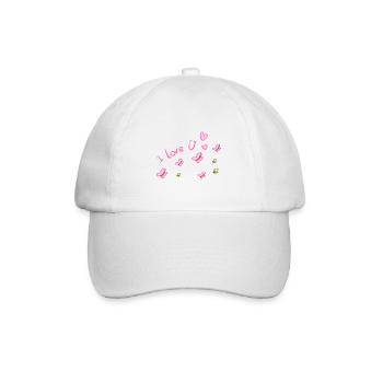 ich liebe dich schmetterling bienen - Baseballkappe - Weiß/Weiß - Vorne