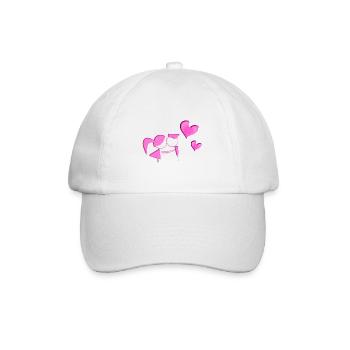 Pärchen Symbol Liebe Herzen glitzer rosa - Baseballkappe - Weiß/Weiß - Vorne