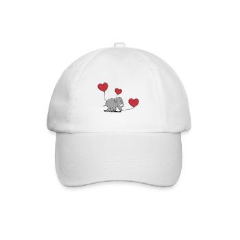elephant balloon heart animal symbol - Baseball Cap - white/white - Front
