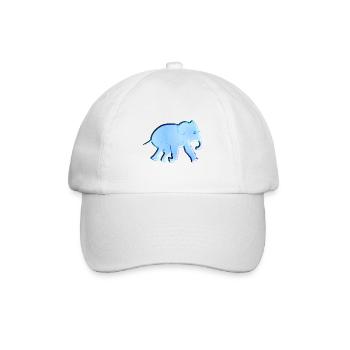 elephant symbol animal blue - Baseball Cap - white/white - Front