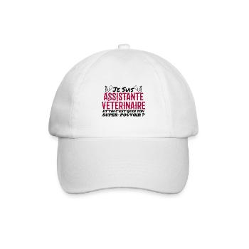 Assistante | Véto | Cadeau | Super Pouvoir - Casquette classique - blanc/blanc - Devant