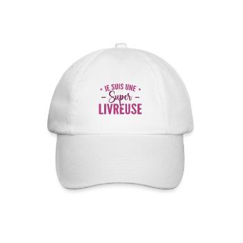Une Super Livreuse - Cadeau Livreuse - Casquette classique - blanc/blanc - Devant