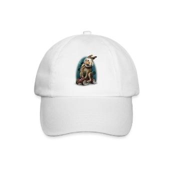 RABBITRACER_MARKET.png - Baseball Cap - white/white - Front