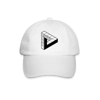 Unmögliches Dreieck - Tribar - Penrose Triangel - Baseballkappe - Weiß/Weiß - Vorne