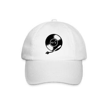 DJ vinyl LP (1c) - Baseball Cap - white/white - Front
