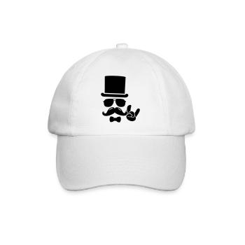 Moustache Groom boss retro hipster - Baseball Cap - white/white - Front