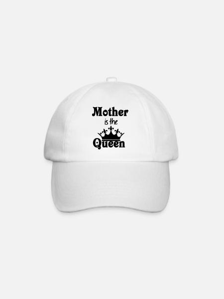 Mother is the Queen Geschenk - Baseballkappe - Weiß/Weiß