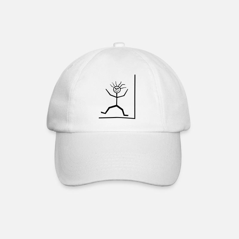 Strichmännchen - Baseballkappe - Weiß/Weiß