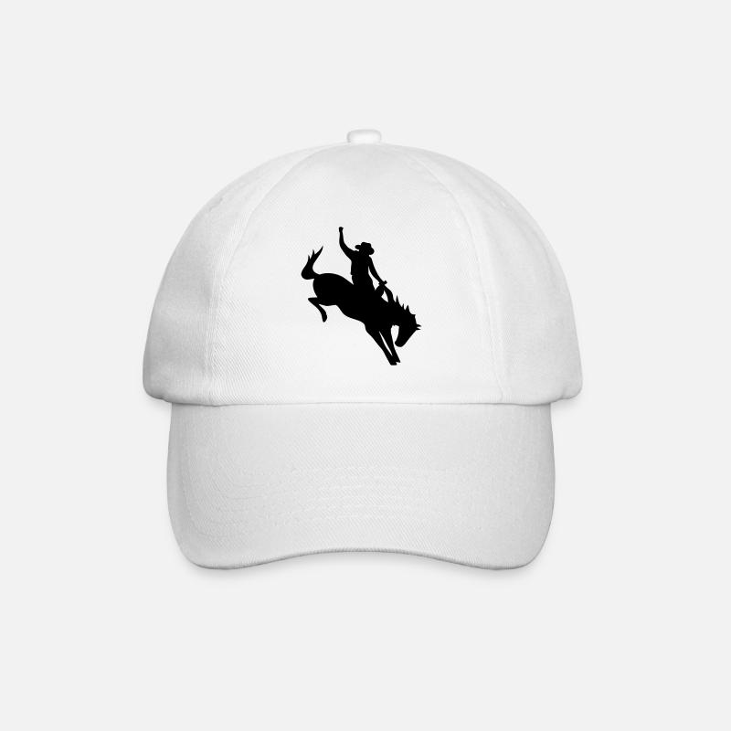 Cowboy beim Rodeo - Baseballkappe - Weiß/Weiß