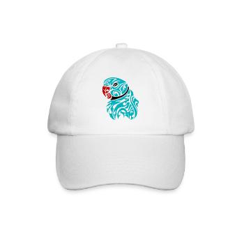 Blue ringneck parrot tattoo - Baseball Cap - white/white - Front