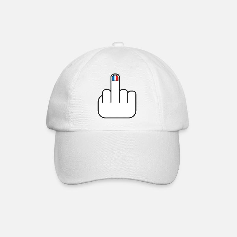 French manucure doigt d'honneur bleu blanc rouge - Casquette classique - blanc/blanc
