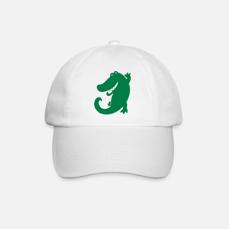 krokodil - Baseballkappe - Weiß/Weiß