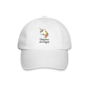 Licorne T-shirt pour les végétaliens - « licornes sont Vegan » - Casquette classique - blanc/blanc - Devant