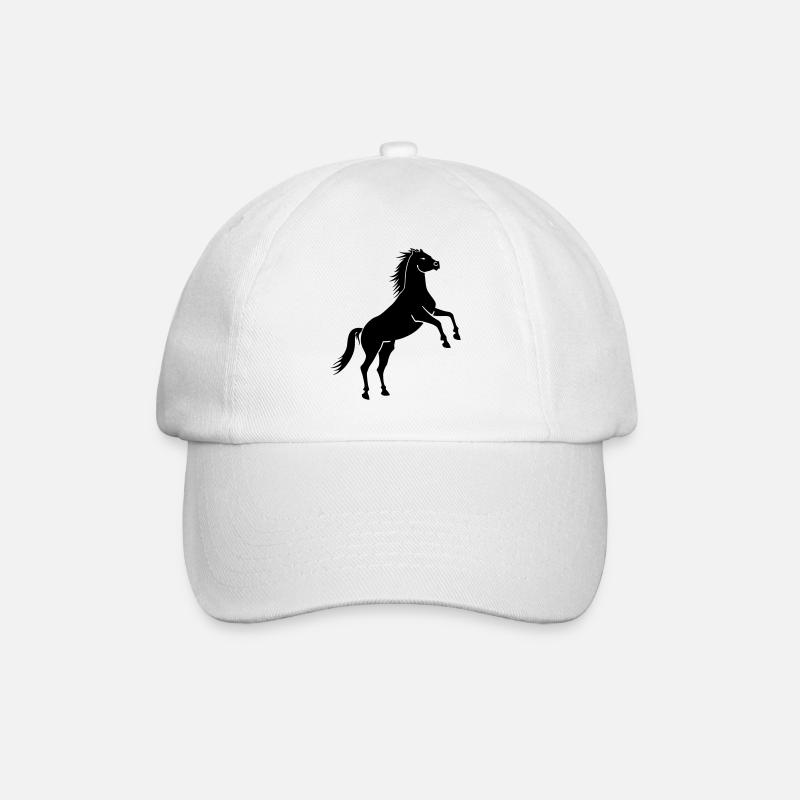 Pferd - Baseballkappe - Weiß/Weiß