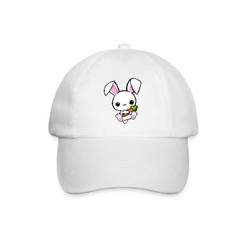 kleiner Hase mit Möhre - Baseballkappe - Weiß/Weiß - Vorne