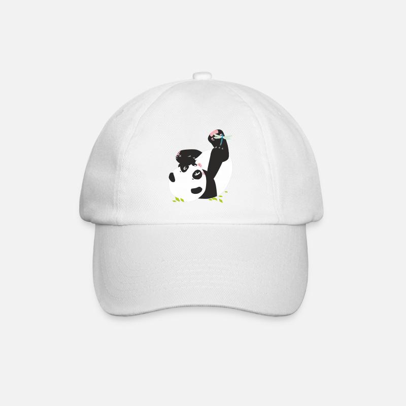 der Panda und mamz'elle libelle - Baseballkappe - Weiß/Weiß