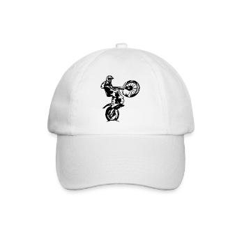 Trial Fahrer Wheelie - Baseballkappe - Weiß/Weiß - Vorne
