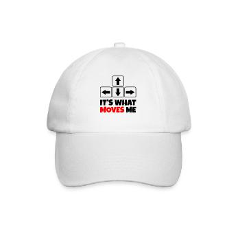 Tastatur / es bewegt mich / Geschenk / Zocken - Baseballkappe - Weiß/Weiß - Vorne