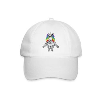 Muskel Einhorn - Baseballkappe - Weiß/Weiß - Vorne