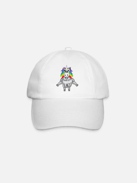 Muskel Einhorn - Baseballkappe - Weiß/Weiß