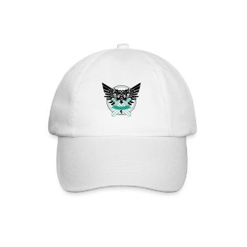 Eule mit zwei gekreuzten Schwertern Geschenk Idee - Baseball Cap - white/white - Front