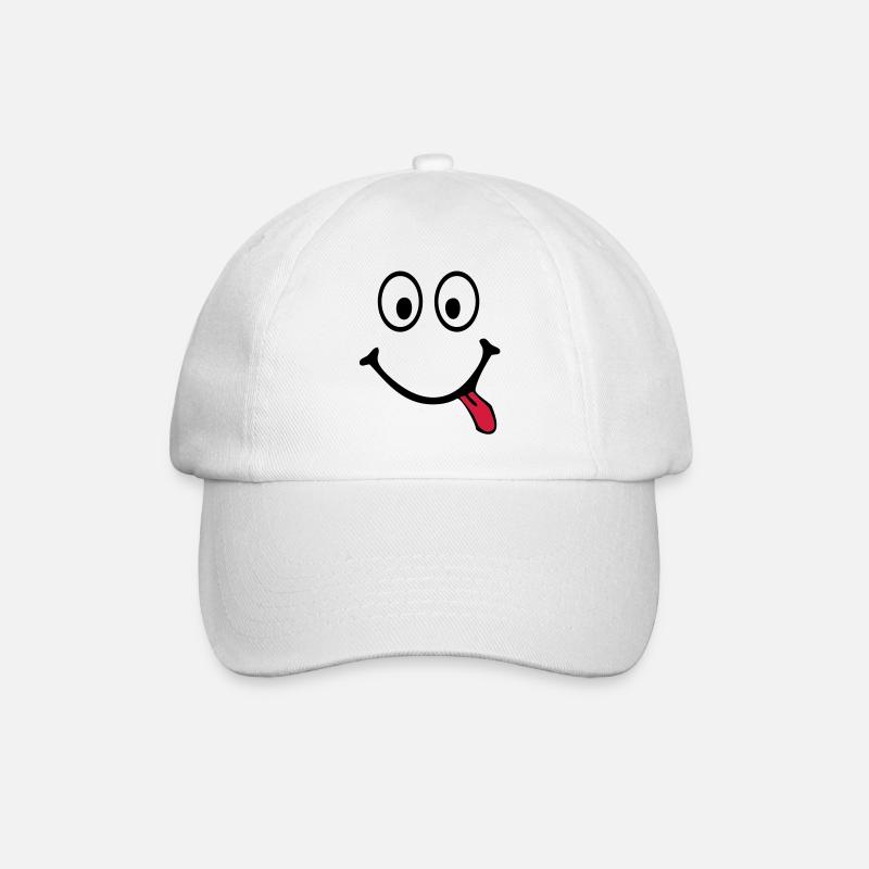 smiley - Baseballkappe - Weiß/Weiß