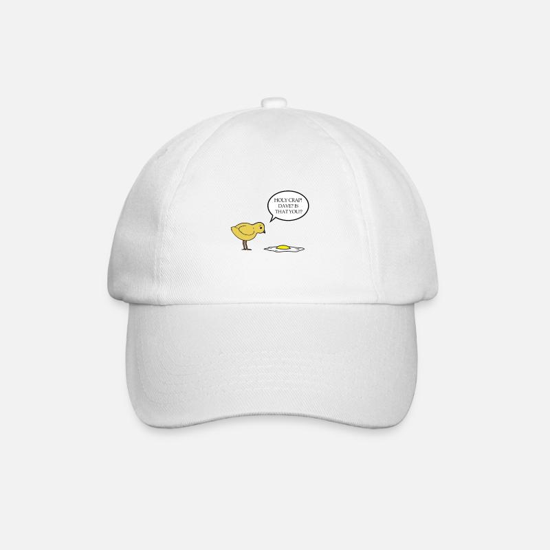 Holy Crap! Dave? is that you - chick fried eggs - Baseball Cap - white/white