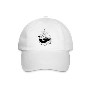 Fjord, Norwegen, Skandinavien, Geschenk - Baseballkappe - Weiß/Weiß - Vorne